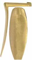 Early Wide Buttplate, in sand cast brass

Overall length 5-1/4", width 1-7/8", comb 2-1/2"